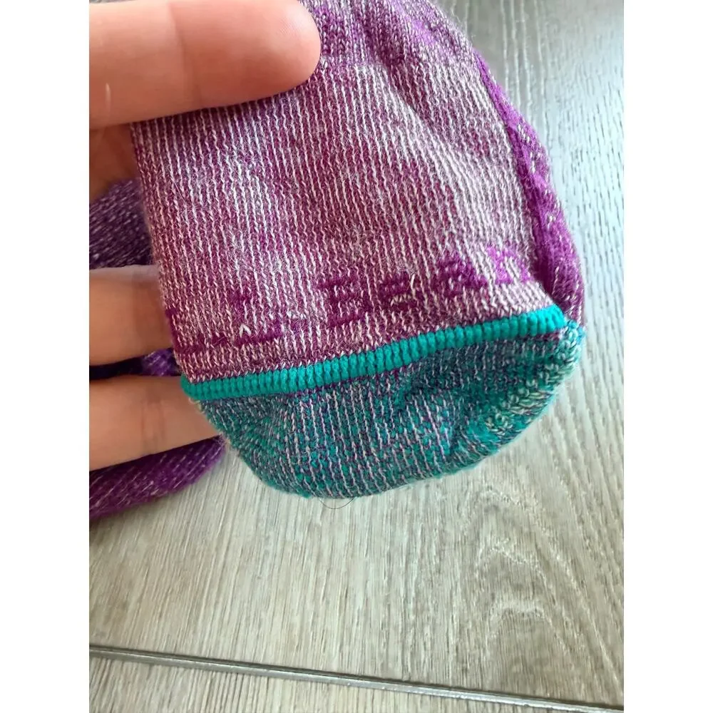 L.L.Bean NoZone Hiking Crew Socks - Insect Repellent Purple Teal